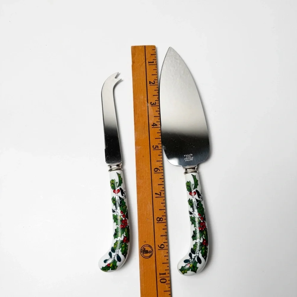 House of Prill Holly Sheffield Stainless Cheese Knife Pie Server Set